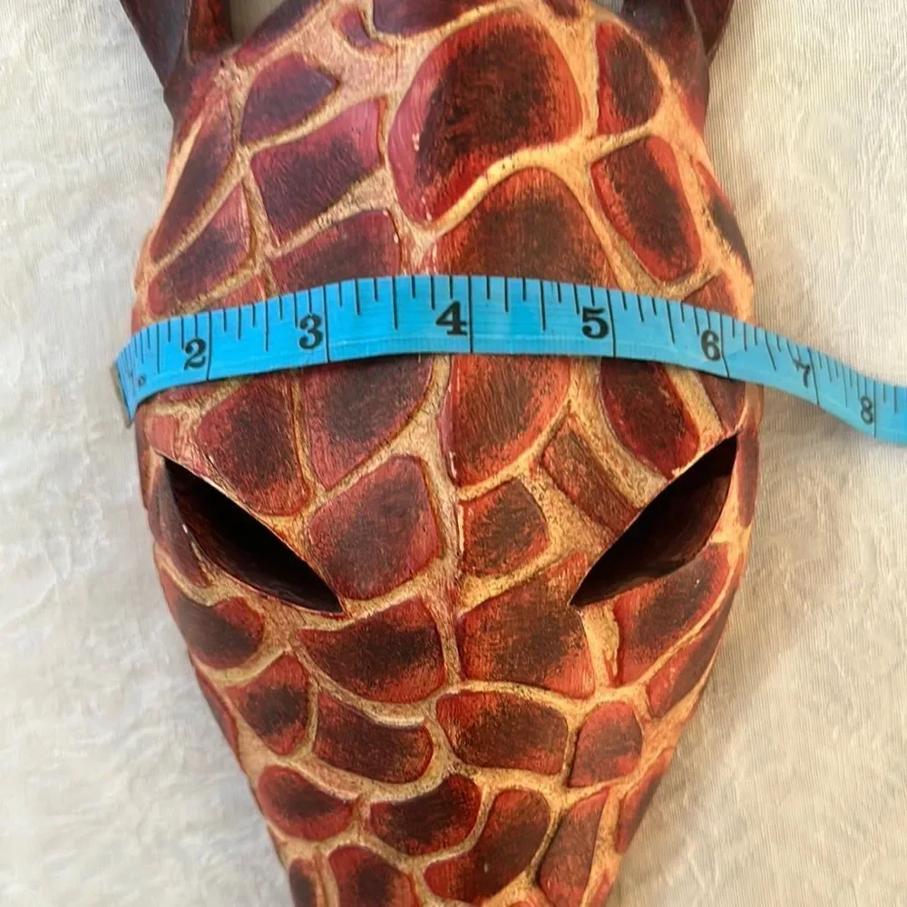 Giraffe Themed Decorative Mask Wall Art Solid Wood